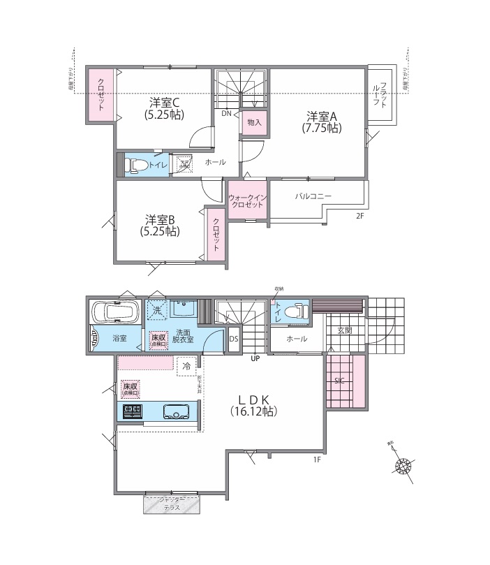 No.1　間取図　3LDK