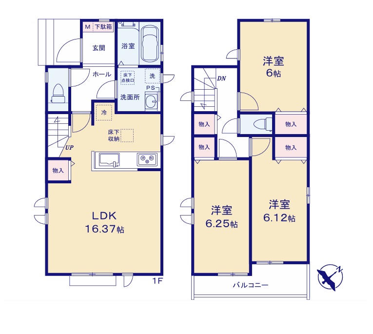 A号棟 間取図 3LDK A号棟 間取図 3LDK