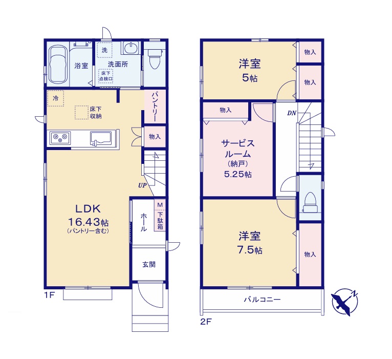 B号棟 間取図 2SLDK B号棟 間取図 2SLDK