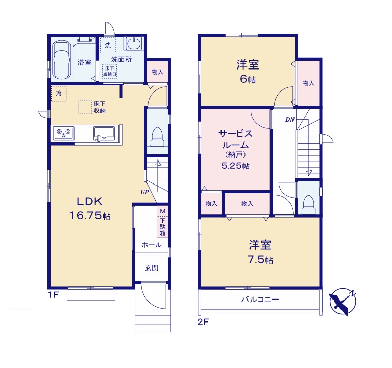 C号棟 間取図 2SLDK C号棟 間取図 2SLDK