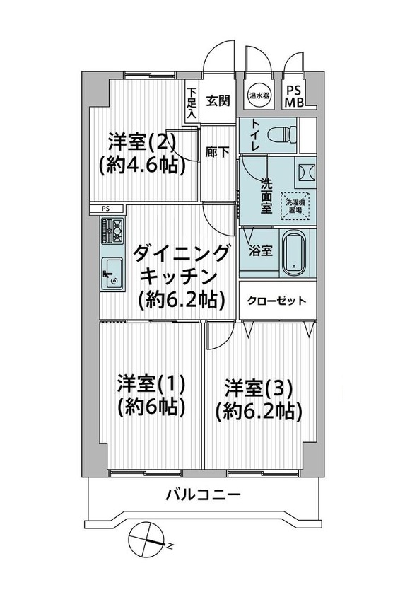 間取図 3DK 間取図 3DK