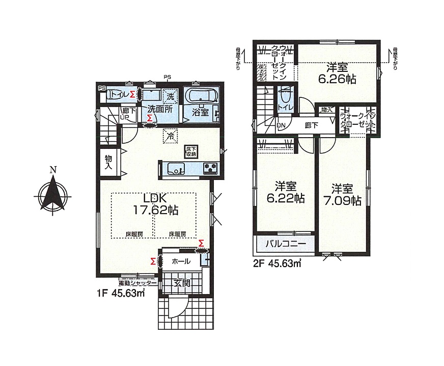 1号棟　間取図