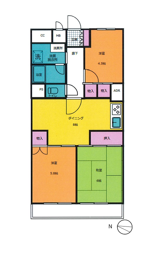間取図　3DK